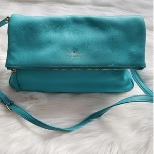 KATE SPADE Foldover Teal Crossbody Bag